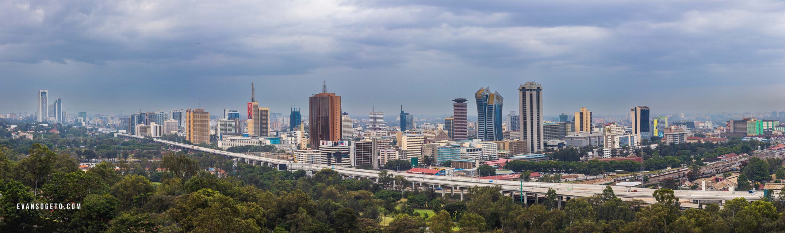 Nairobi skyline at golden hour